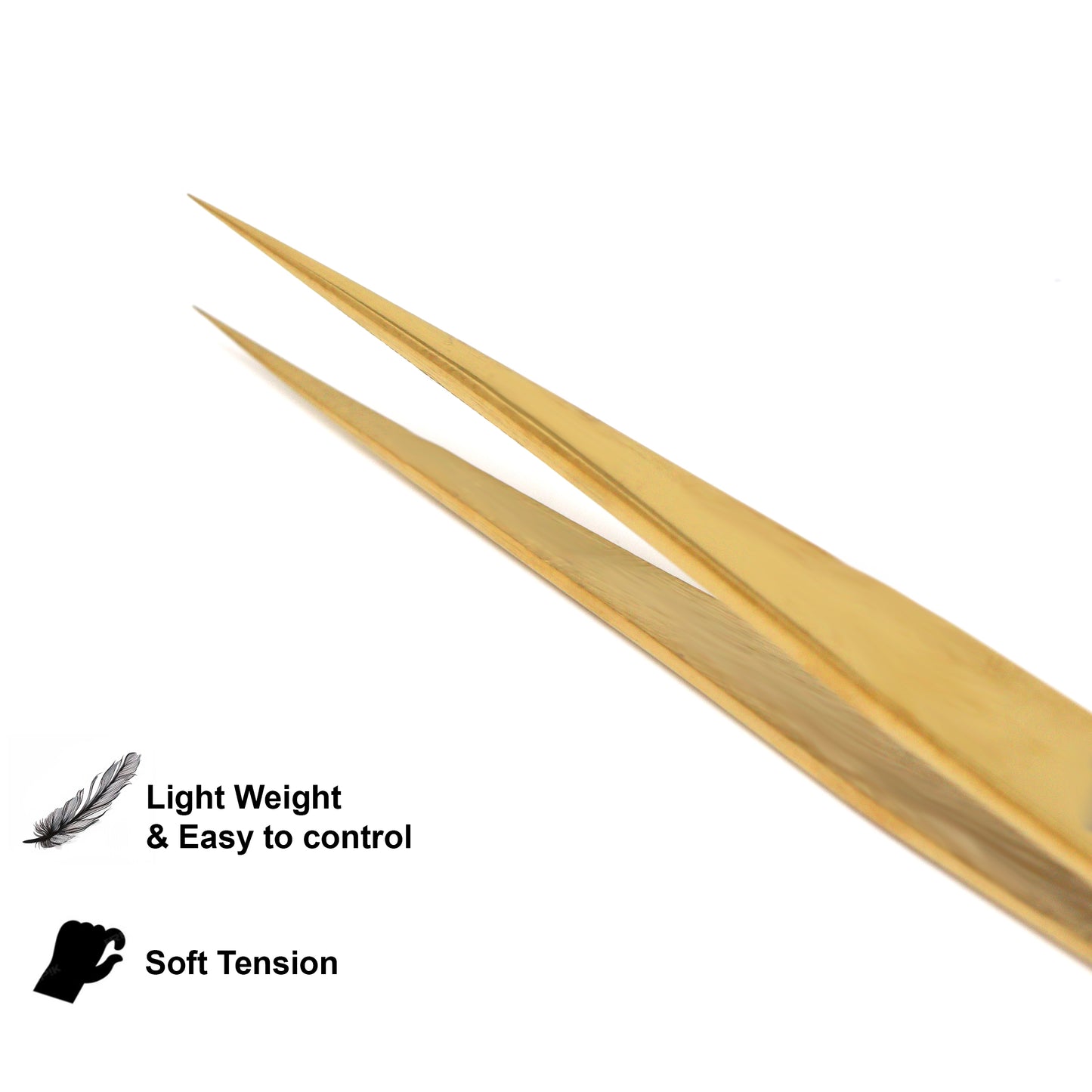 Classic Straight Lash Tweezers-Soft Tension RST01 Gold