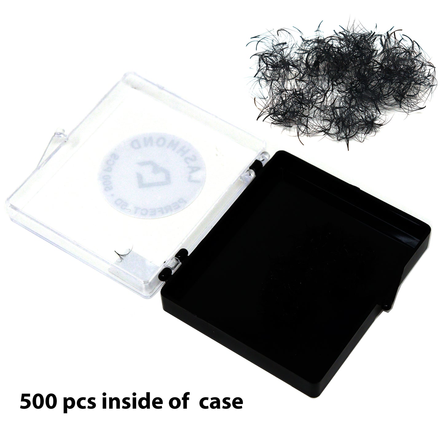 500 PCS 5D Premade Fans Short Stem Eyelash Extensions - 0.07mm C Curl, 7mm to 15mm Length