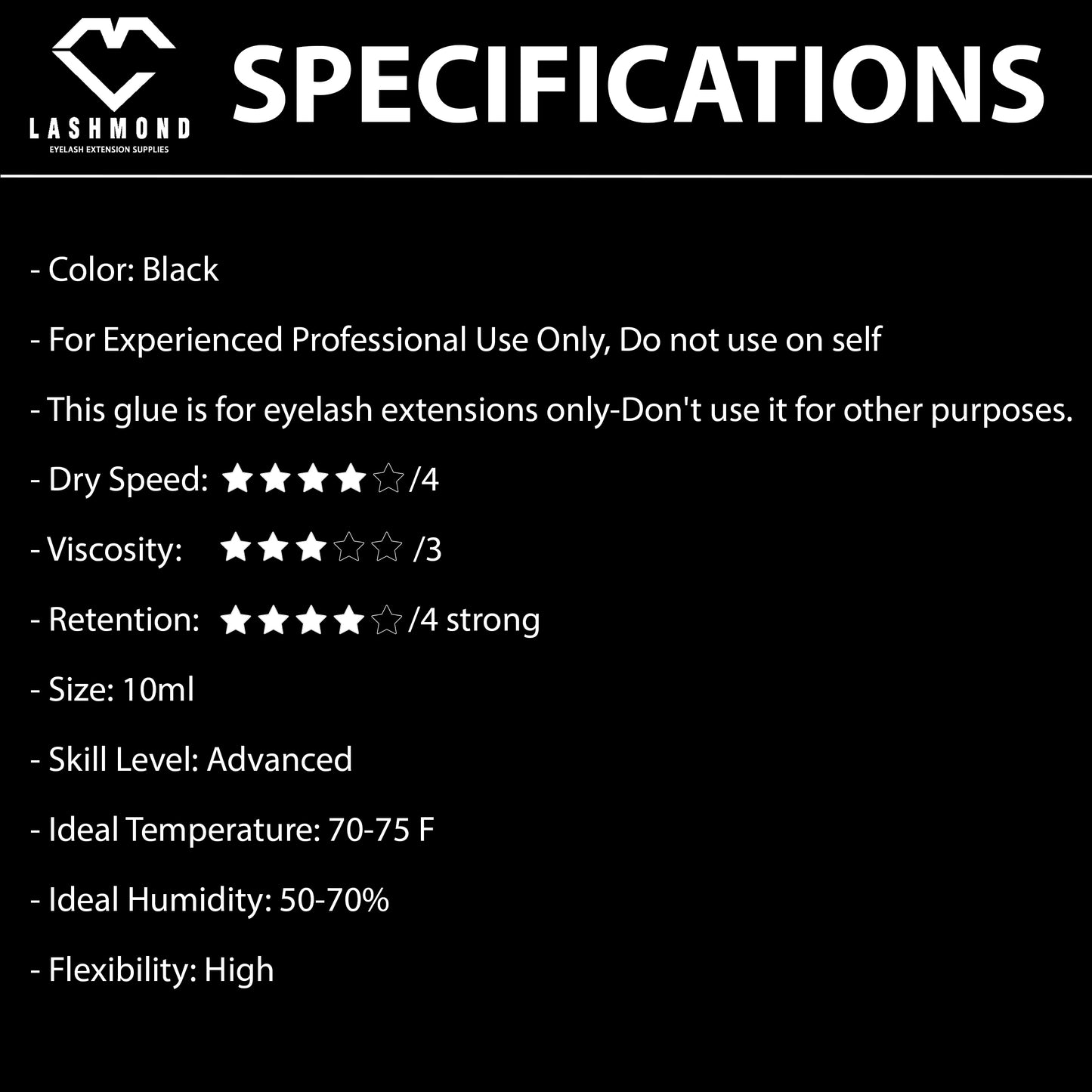 Lashmond Pro Lash Extension Glue-Red