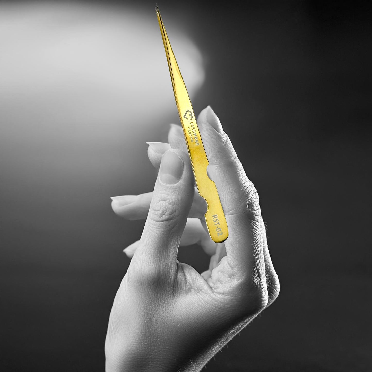 Super Straight Lash Tweezers-Soft Tension RST02 Gold