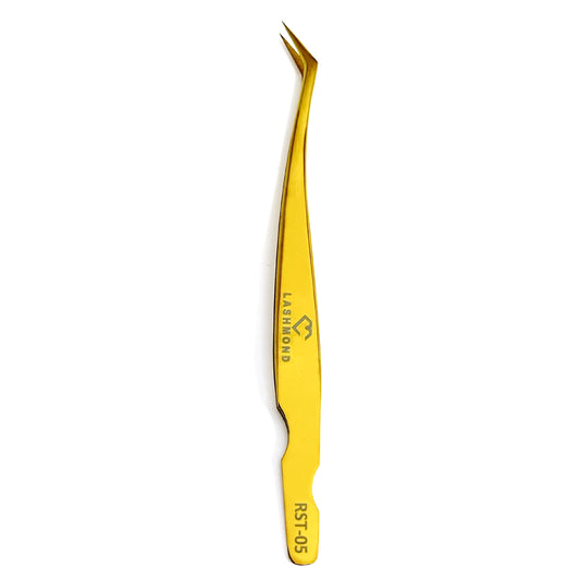 Classic Crane Lash Tweezers-Soft Tension, Gold  RST05