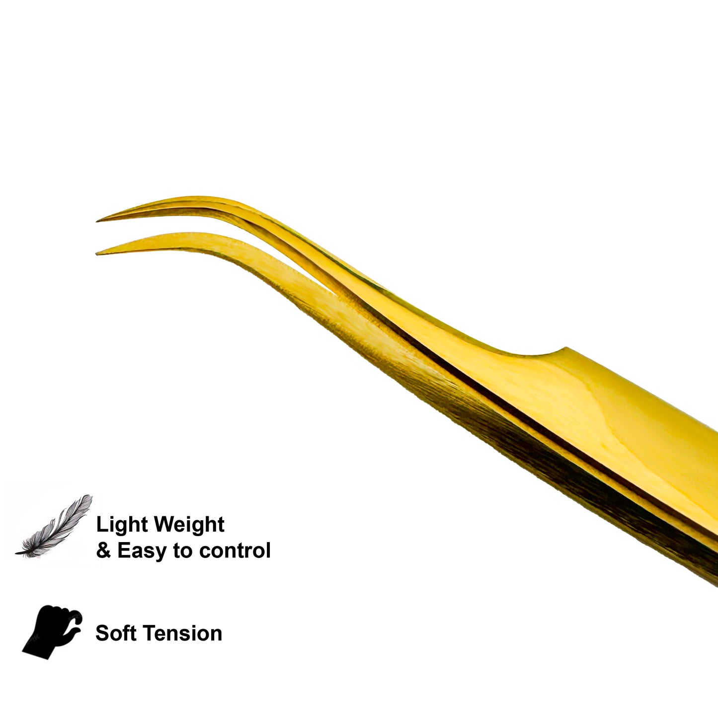 S-Shaped Lash Tweezers for Volume-Soft Tension RST06, Gold