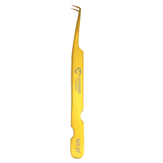 L-Shaped Lash Tweezers for Volume-Soft Tension RST07, Gold